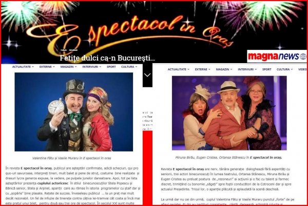 Cronica Revistei `E spectacol in oras` Fetite dulci ca-n Bucuresti, de Ileana Pernes Danalache 2018