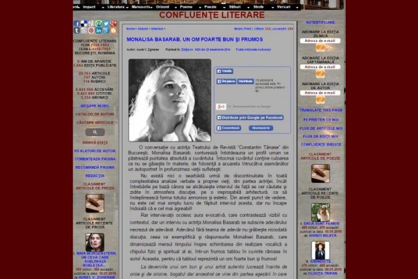 Monalisa_Basarab `Un om foarte bun si frumos` Interviu Confluente.ro 2014