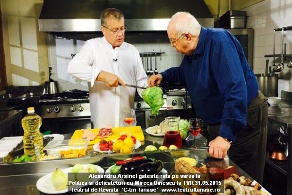 Alexandru_Arsinel gateste rata pe varza la Politica si delicateturi cu Mircea Dinescu la TVR 31.05.2015