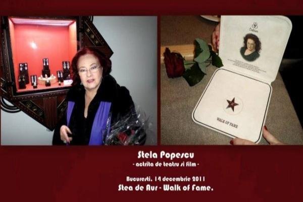 VIDEO Stela Popescu pe Walk of Fame /Aleea celebritatilor Bucuresti 14.12.2011