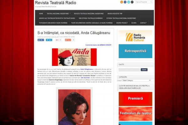 (dor de) Anda Calugareanu: S-a intamplat, ca niciodata Cronica Revista Teatrala de Serban Cionoff